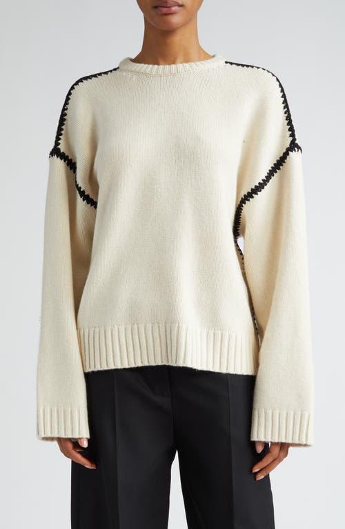 Womens Wool-Cashmere Embroidered Sweater Product Image