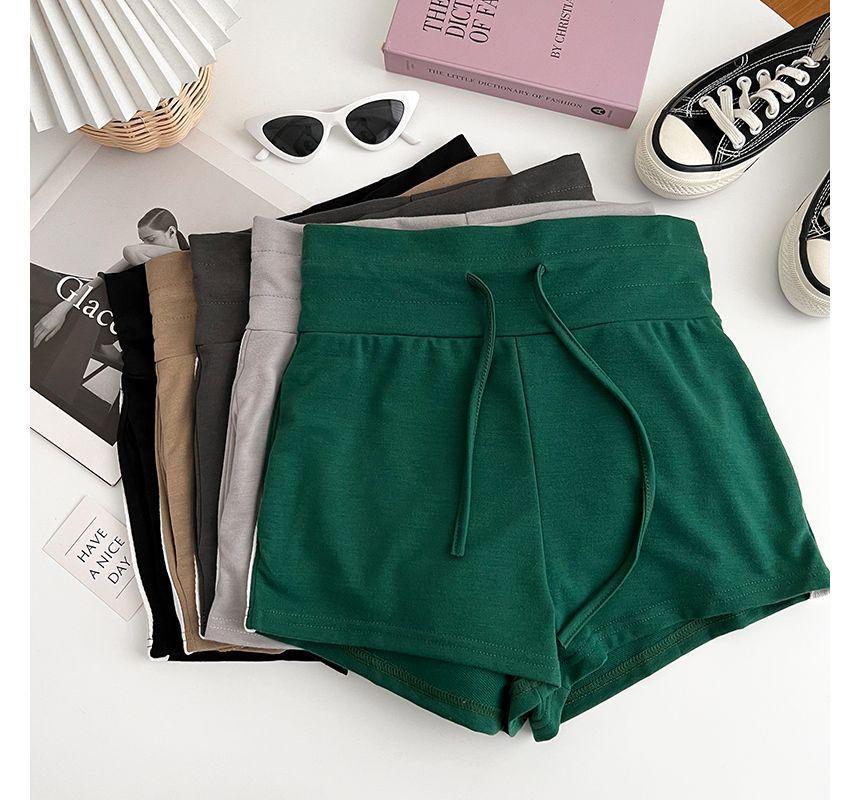 Drawstring Waist Striped Sweat Shorts Product Image