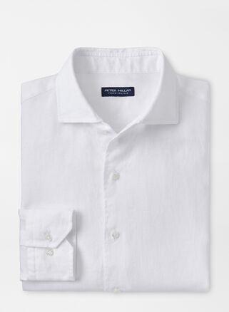 Peter Millar Mens Veneto Linen Sport Shirt | Color: White | Size: XXL Product Image