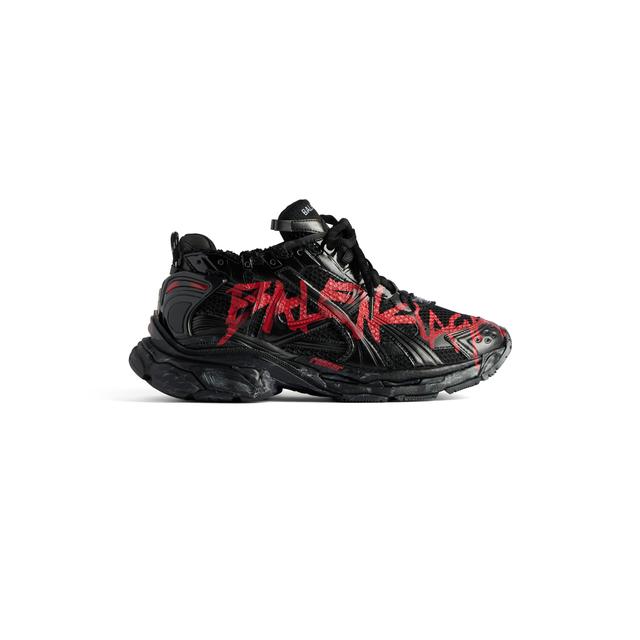 Men's Runner Graffiti Sneaker in Black Product Image