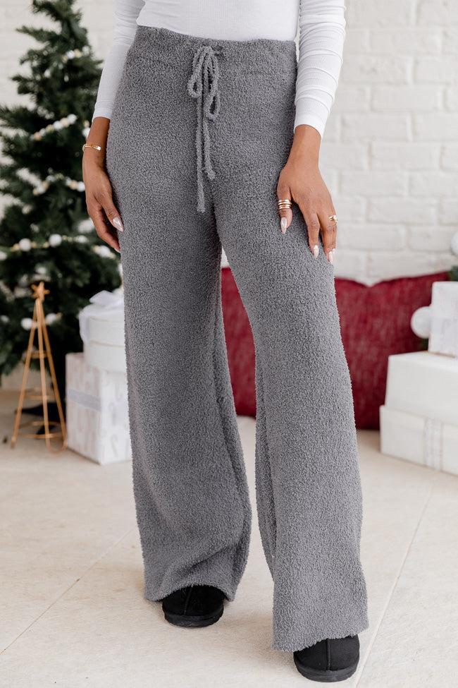 Movies And Chill Fuzzy Charcoal Lounge Pants FINAL SALE Product Image