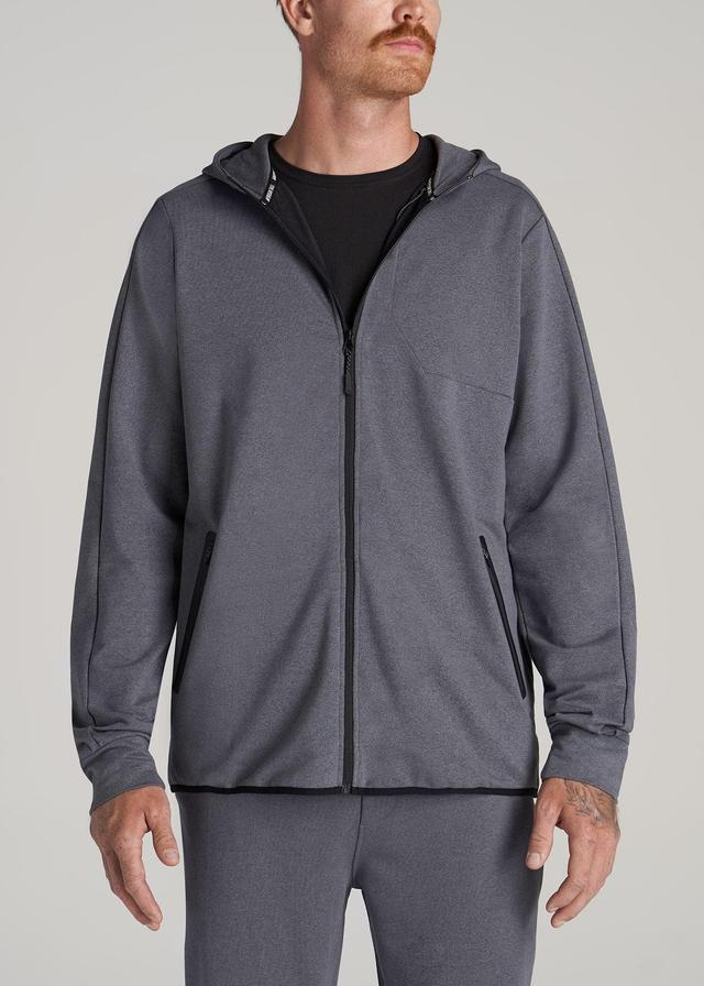 A.T. Performance French Terry Full Zip Hoodie for Tall Men in Tech Charcoal Mix Product Image