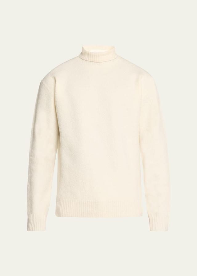 Mens Mock-Neck Boiled Wool Sweater Product Image