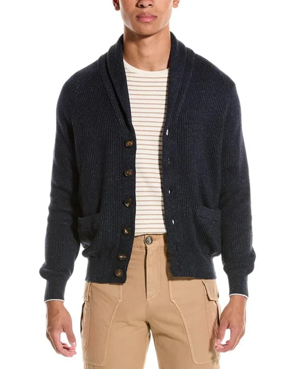 Linen-blend Cardigan In Blue product image