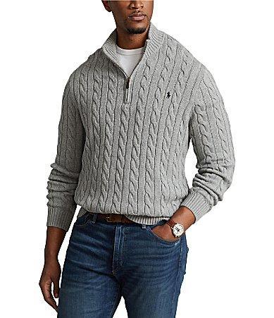 Polo Ralph Lauren Big  Tall Cable Knit Cotton Quarter Product Image