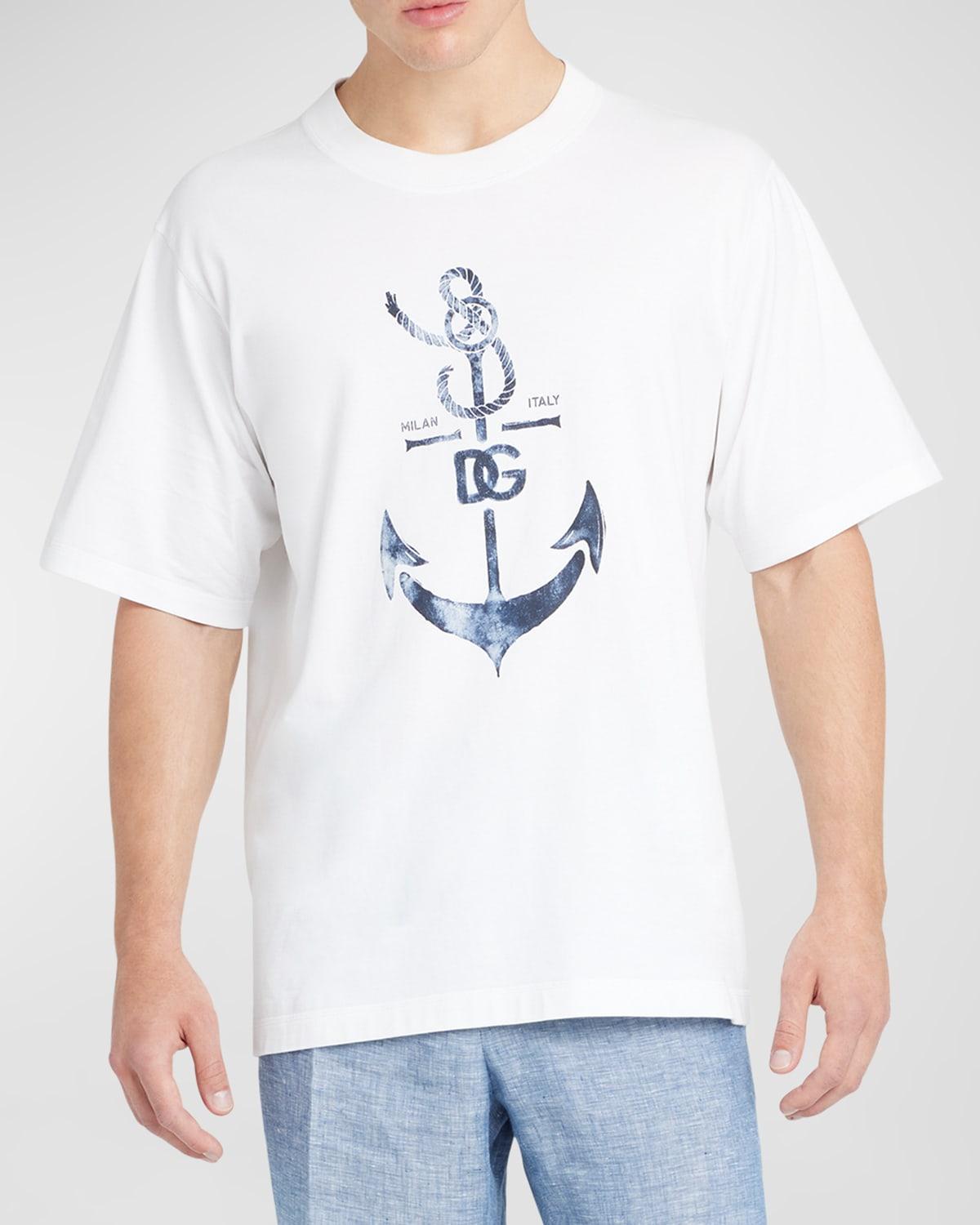 Mens Anchor-Print Logo T-Shirt Product Image