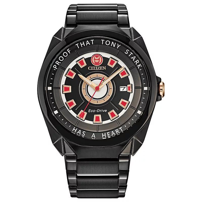 Men's Citizen Eco-DriveÂ® Tony Stark "I Love You 3000" Black IP Watch with Black Dial (Model: Aw1019-52W) Product Image