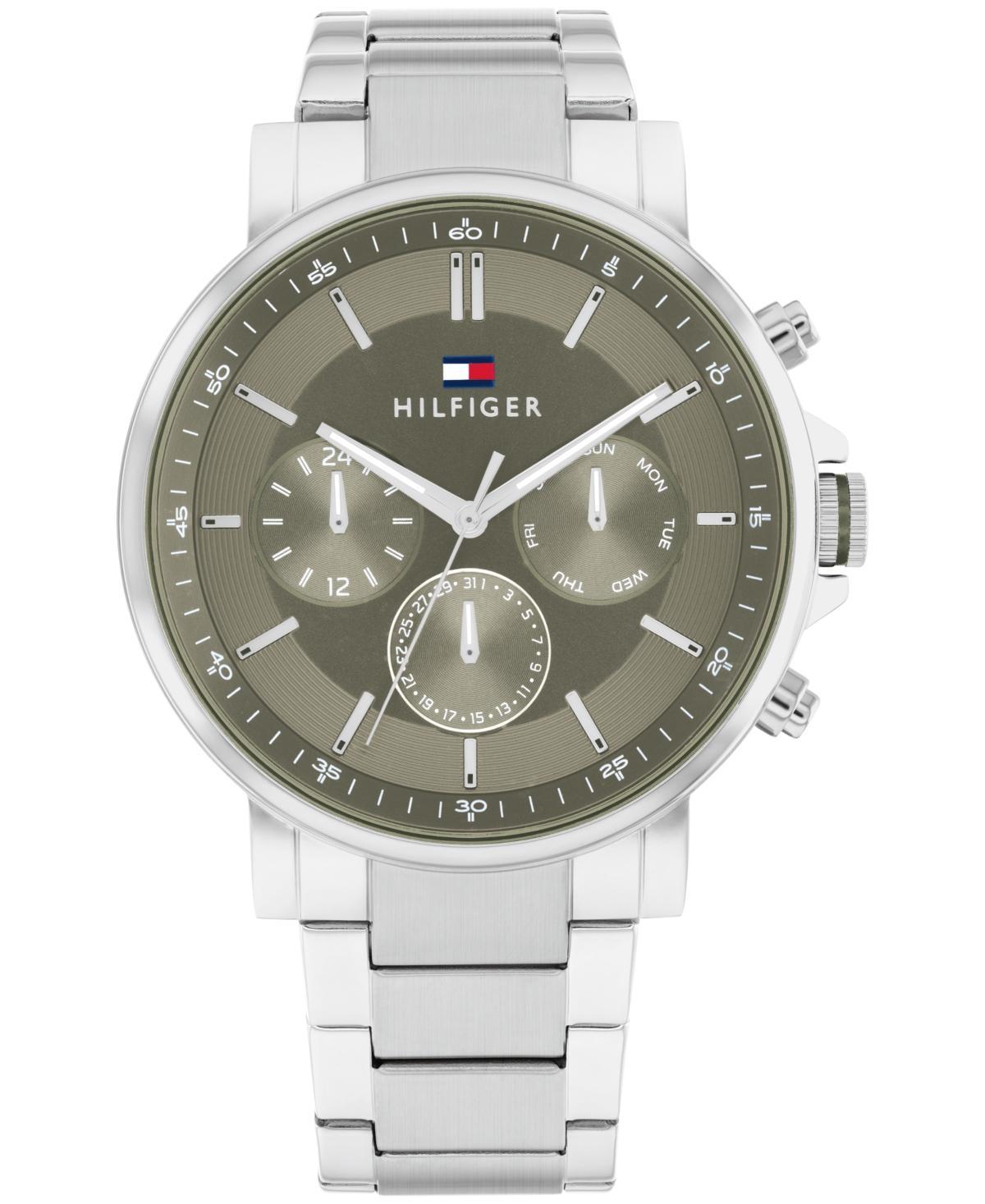 Tommy Hilfiger Mens Multifunction Silver-Tone Stainless Steel Watch 43mm - Silver Product Image