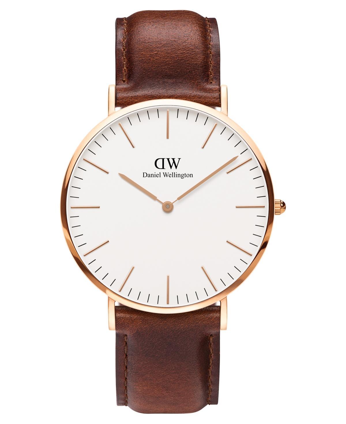 Daniel Wellington Mens Classic Mawes Brown Leather Watch 40mm product image