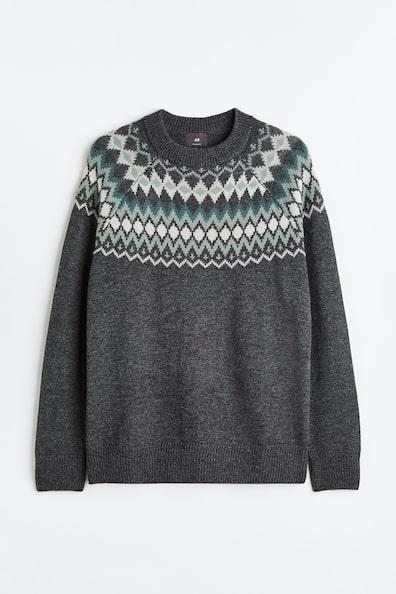 Relaxed Fit Jacquard-knit Sweater Product Image