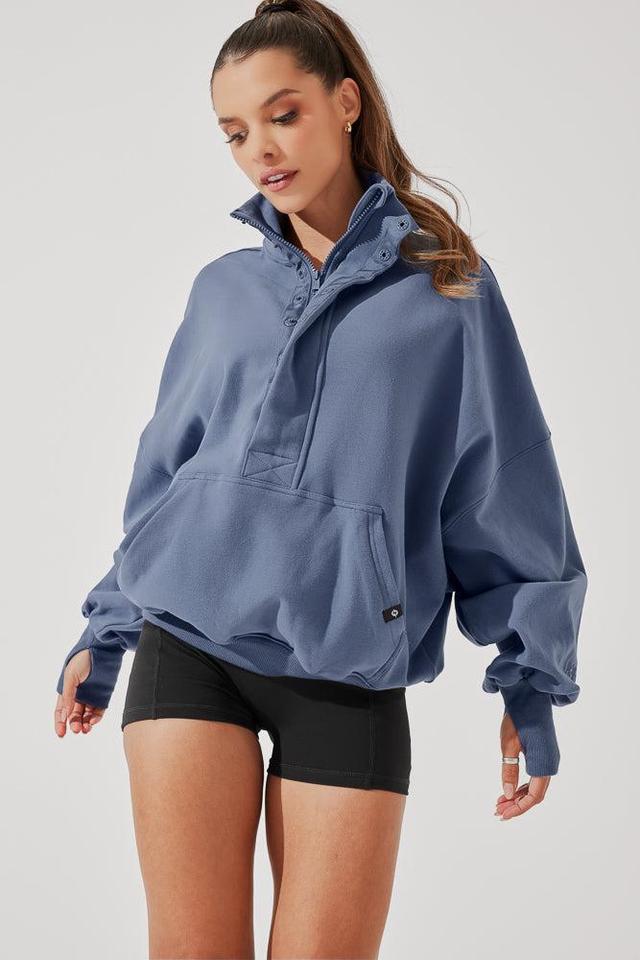 Ooey Gooey Half Zip Sweater - Almond Milk Product Image