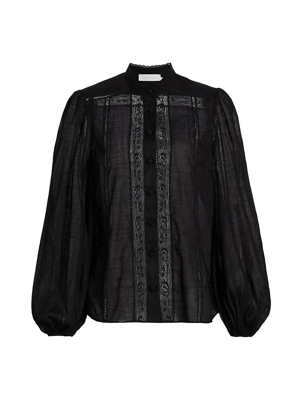 Womens Halliday Lace Trim Shirt Product Image