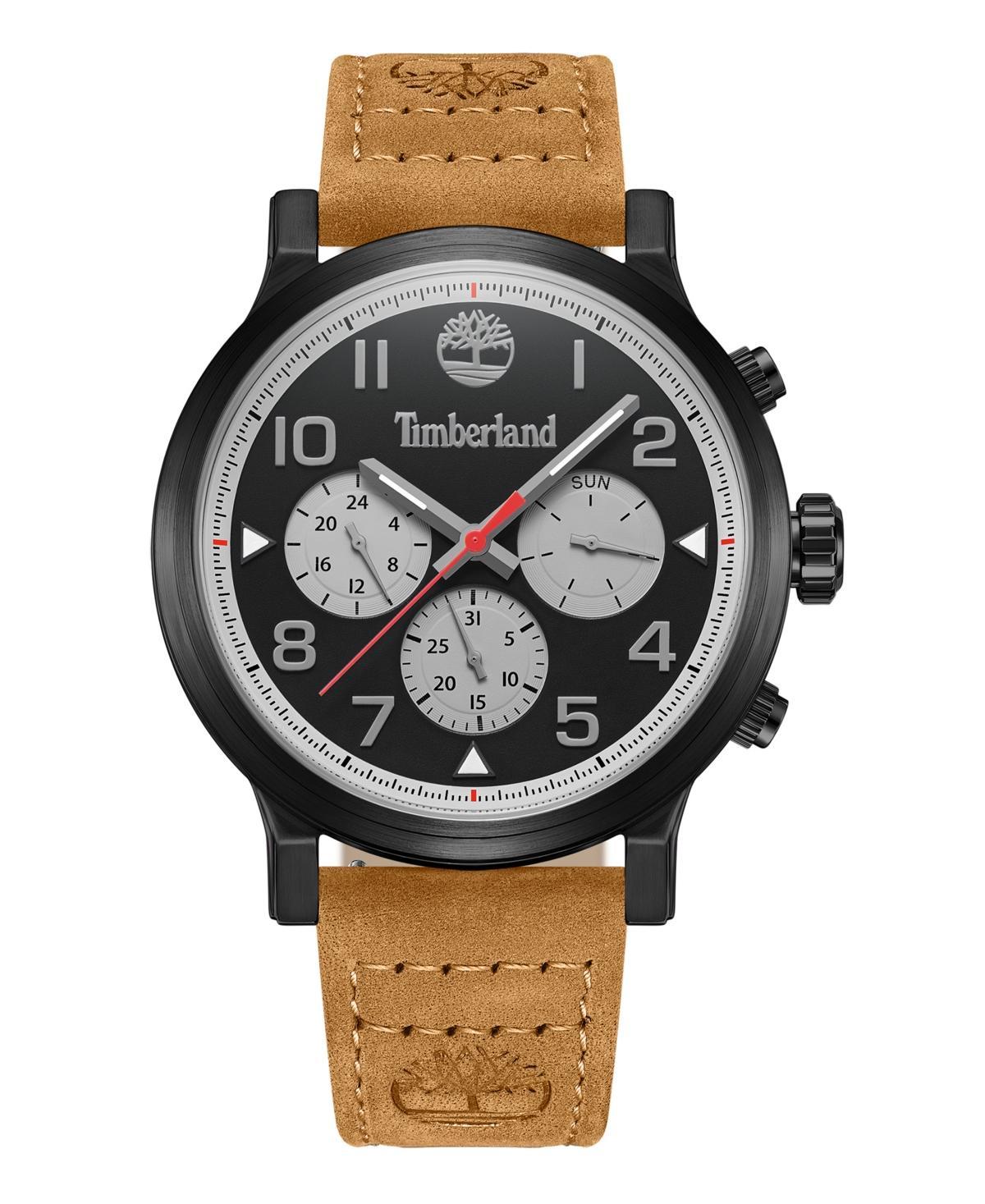 Timberland Mens Quartz Pancher Wheat Genuine Leather Strap Watch, 46mm - Tan Product Image