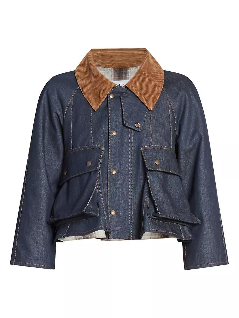 Trapeze Denim Crop Jacket Product Image