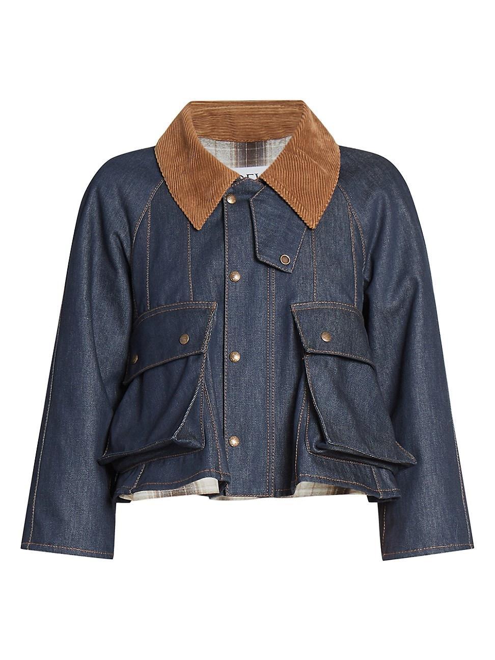 Womens Trapeze Denim Crop Jacket Product Image