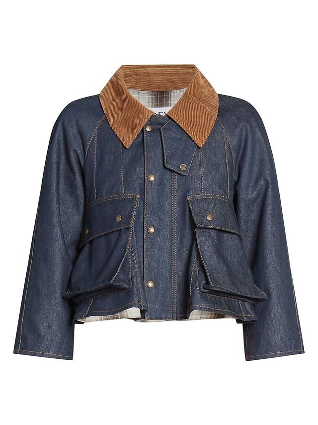 Womens Trapeze Denim Crop Jacket Product Image