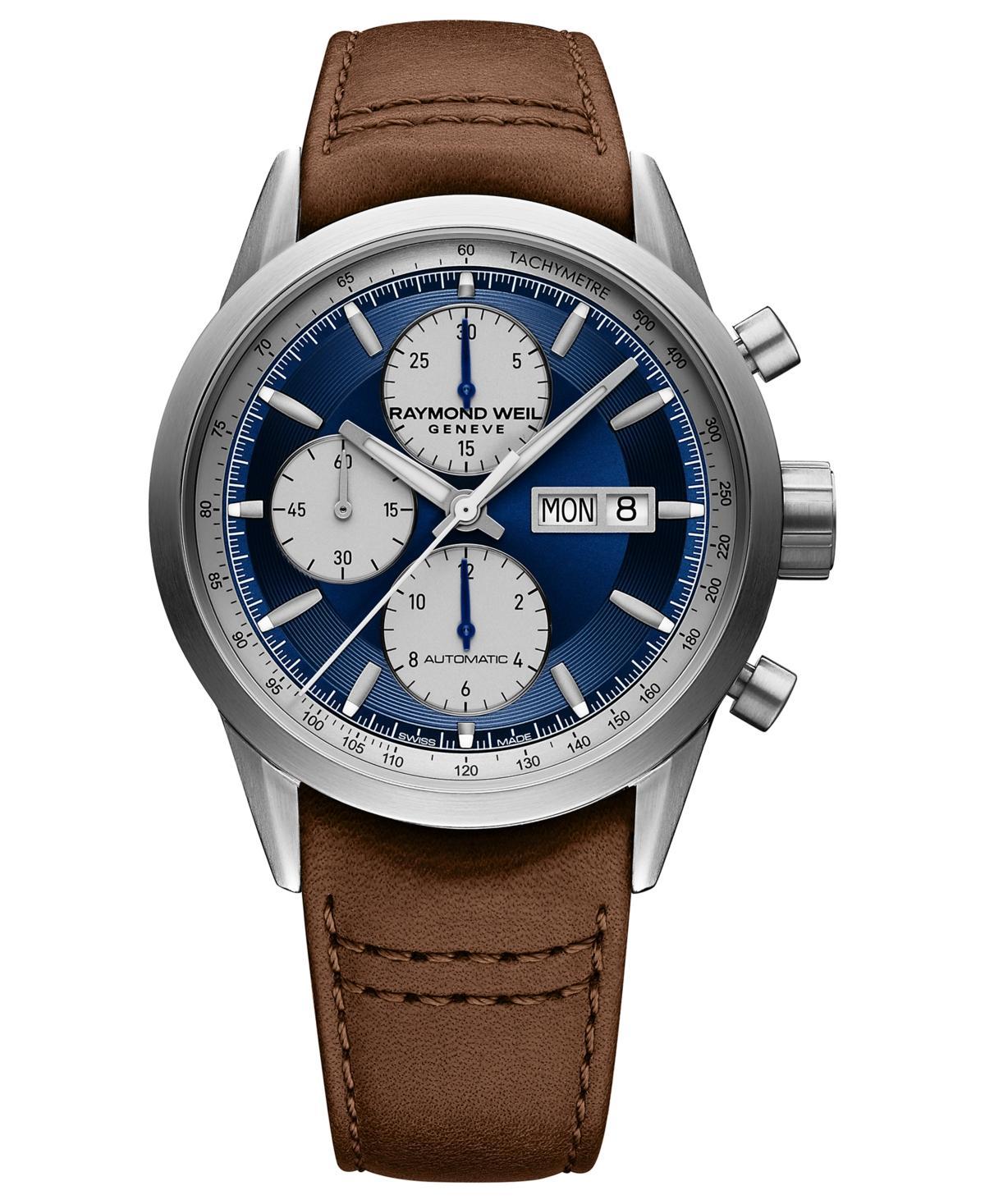 Mens Freelancer Chronograph Leather-Strap Automatic Watch Product Image