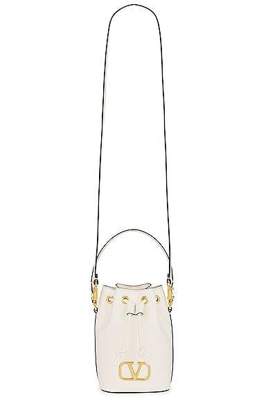 Valentino Garavani V Logo Signature Mini Bucket Bag in Black Product Image