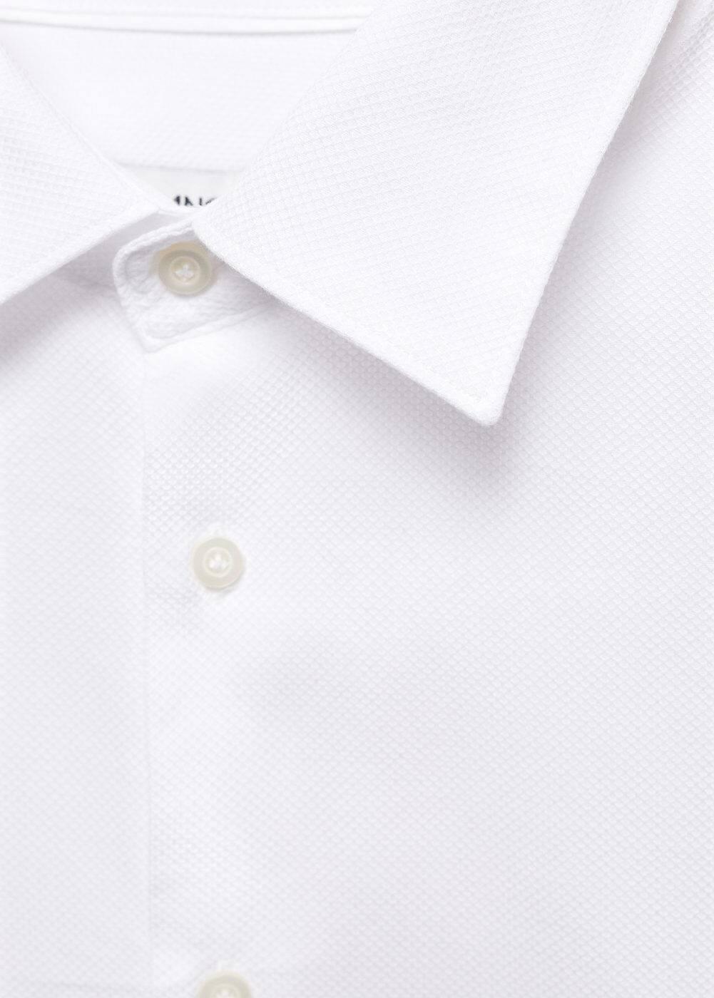 MANGO MAN - Slim-fit cotton structured shirt whiteMen Product Image