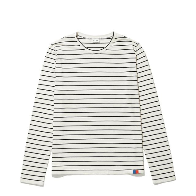 The Modern Long - Cream/Navy Pinstripe Female Product Image