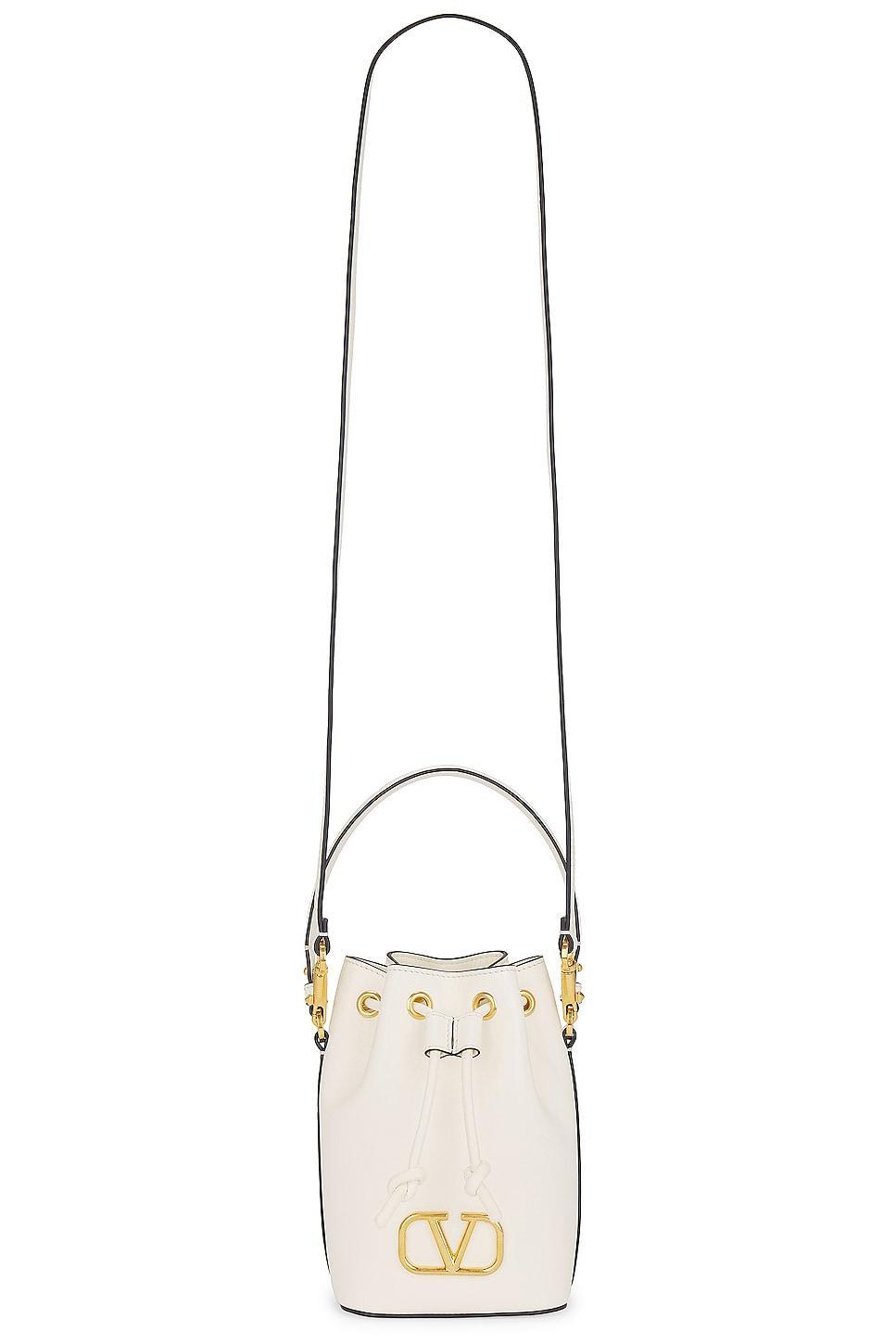 Valentino Garavani V Logo Signature Mini Bucket Bag in Black Product Image