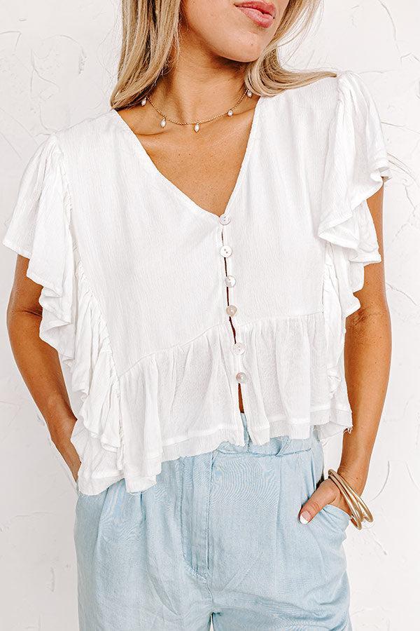 Believe The Dream Peplum Top In White Product Image