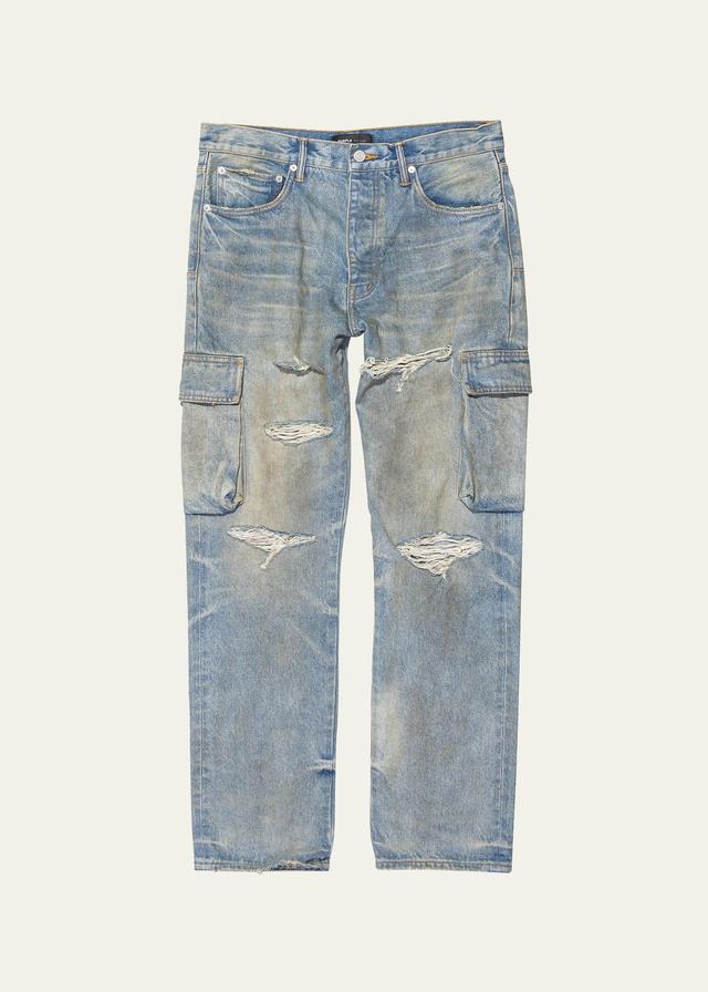 Mens Relaxed Dirty Cargo Jeans Product Image