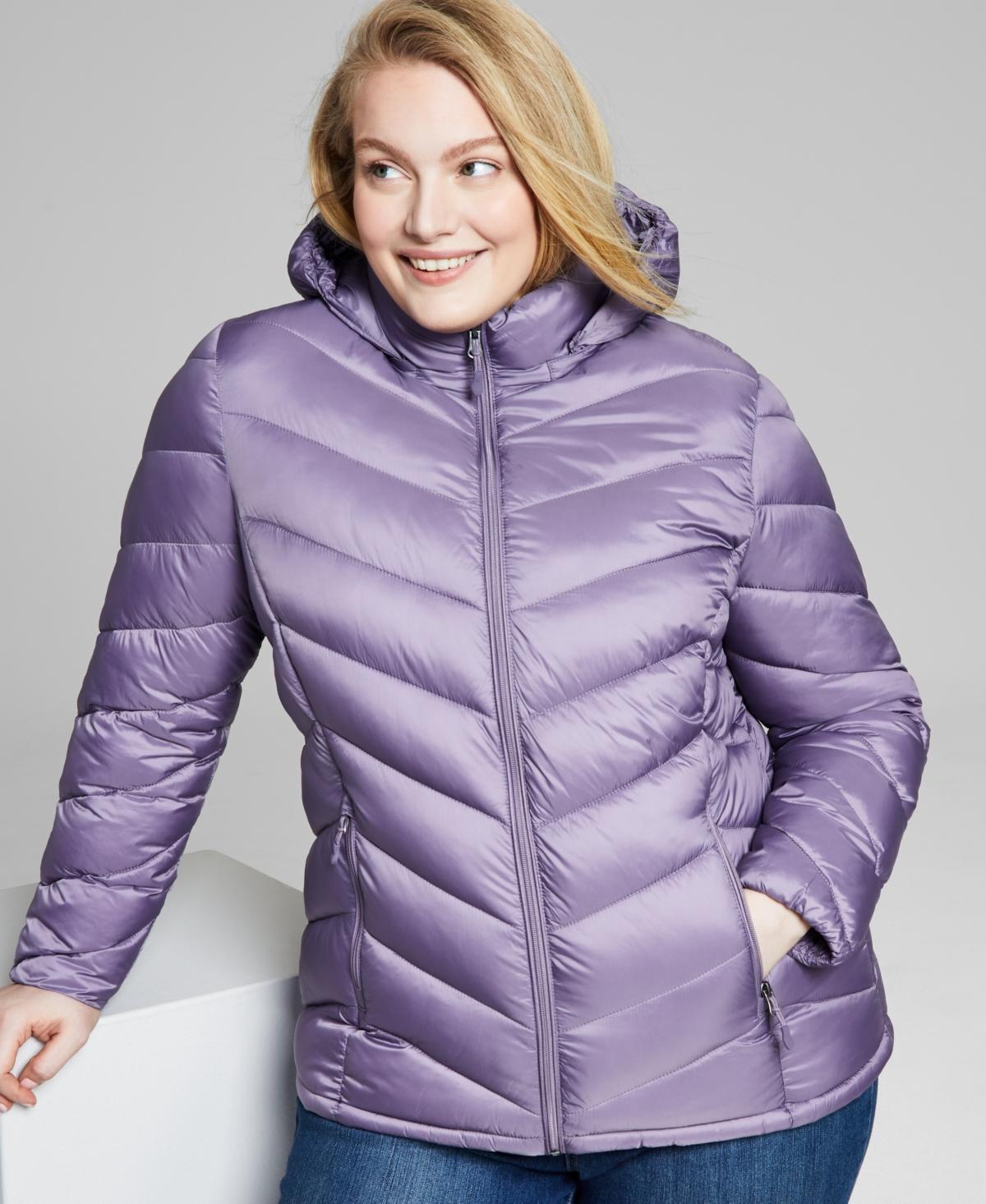 Charter Club Womens Plus Size Hooded Packable Puffer Coat, Created for Macys Product Image