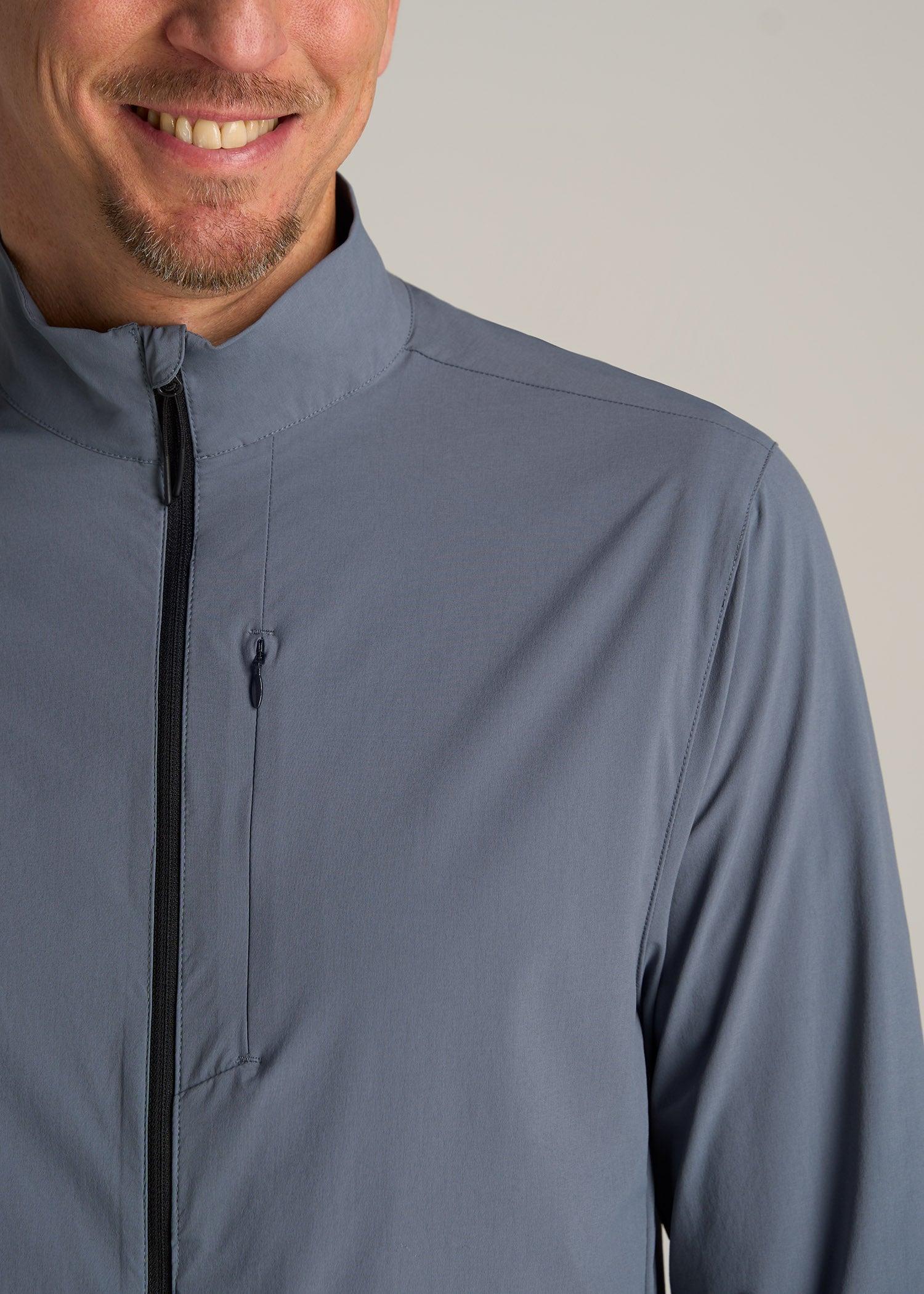 Tall Men's Softshell Jacket for Outdoor Training in Smoky Blue Male Product Image