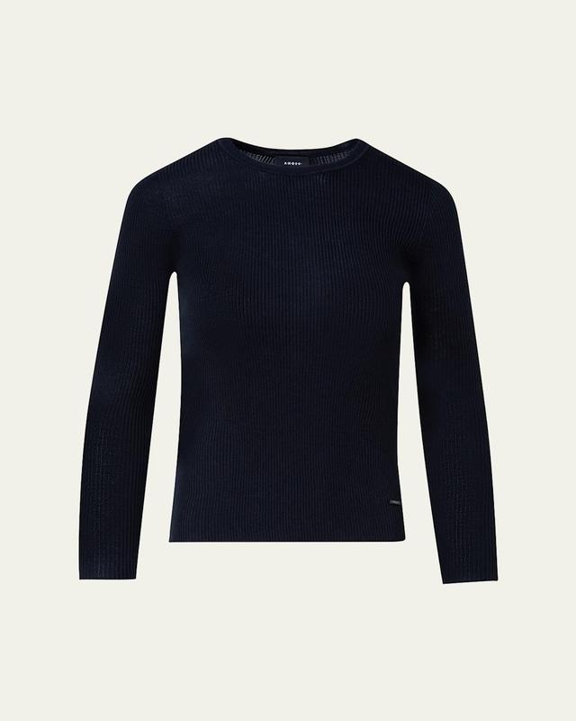 Womens Seamless Rib-Knit Fitted Sweater Product Image