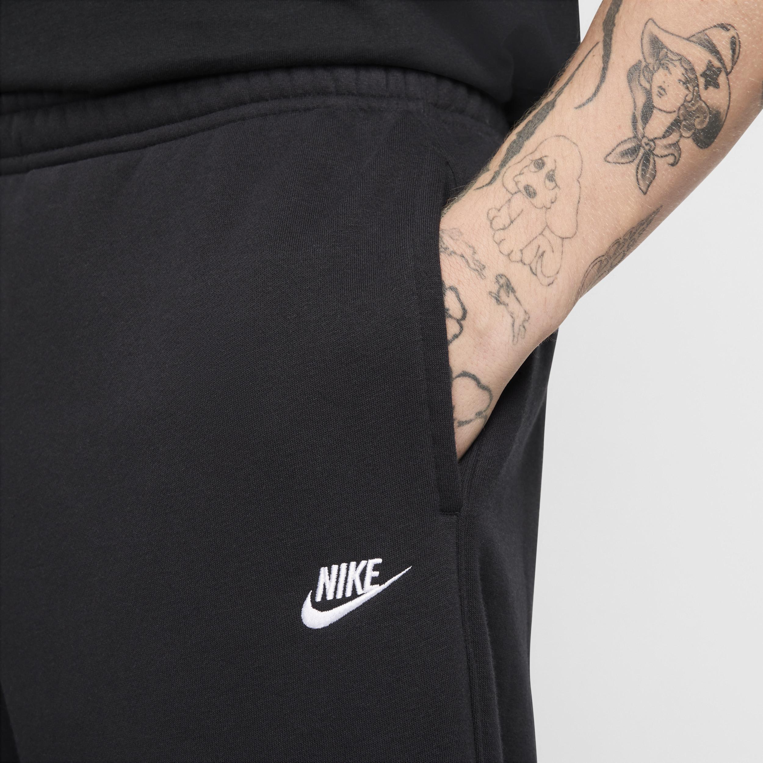 Nike Mens Nike Club BB Fleece Bungee Pants - Mens Black/White Product Image