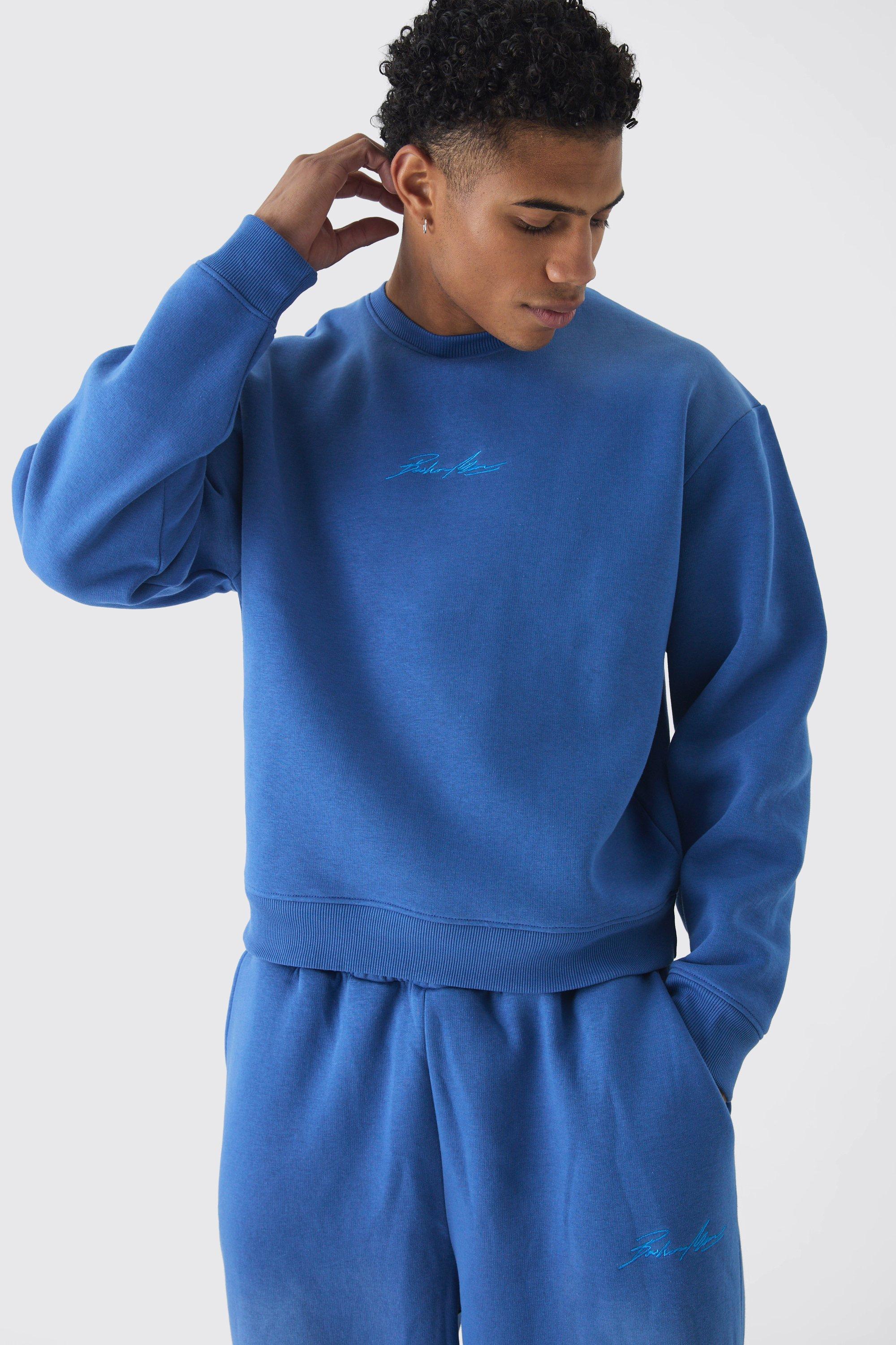 Oversized Boxy Man Spray Wash Sweatshirt | boohooMAN USA Product Image