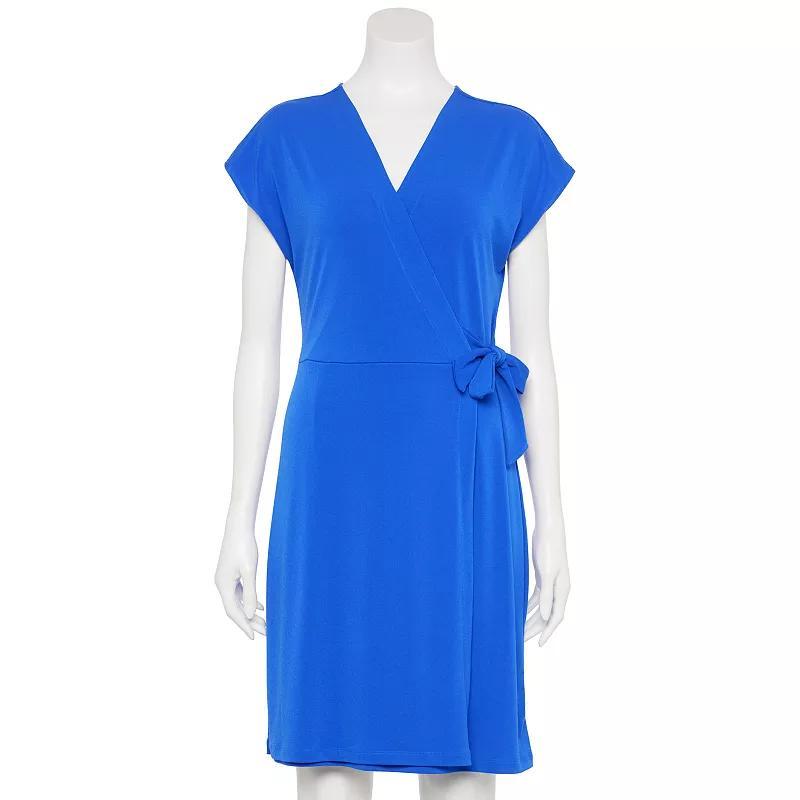 Womens Nine West Adaptive V-Neck Dolman Sleeve Wrap Midi Dress Product Image