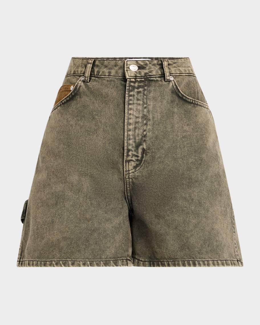 Vintage Washed Denim Workwear Shorts product image