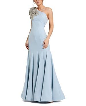 Womens Seamed Crepe One-Shoulder Gown Product Image