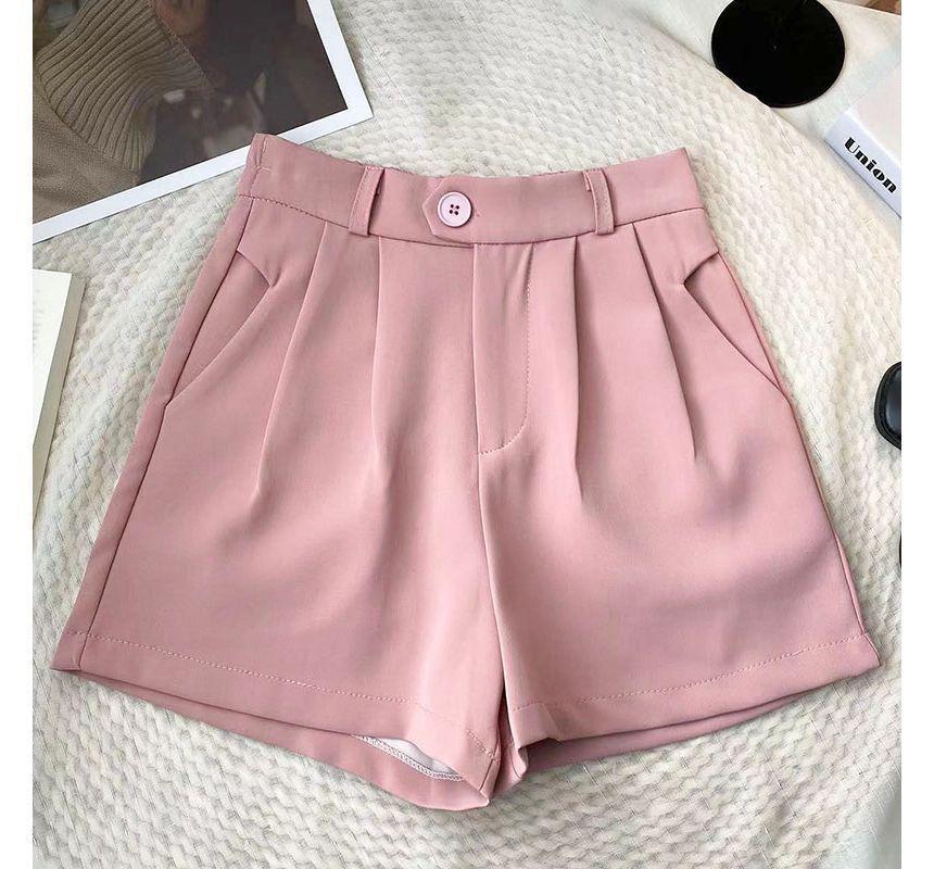 High Waist Plain Shorts Product Image