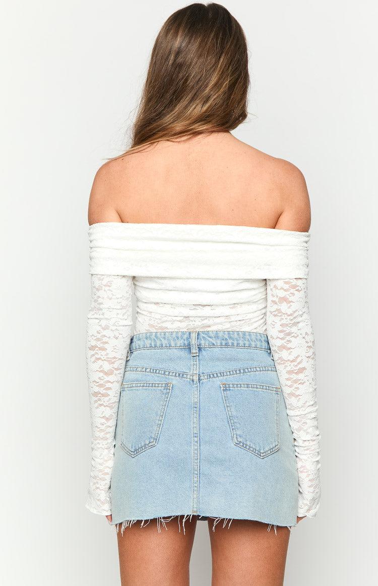 Brodie White Lace Off The Shoulder Top Product Image