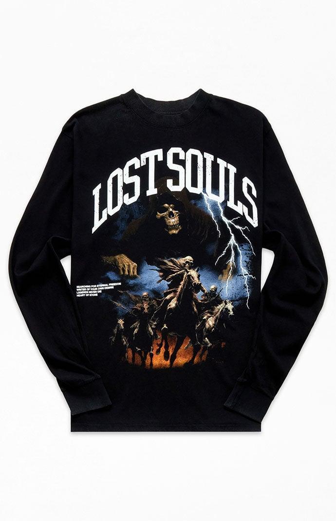 PacSun Mens Lost Souls Oversized Long Sleeve T-Shirt - Blackmall Product Image