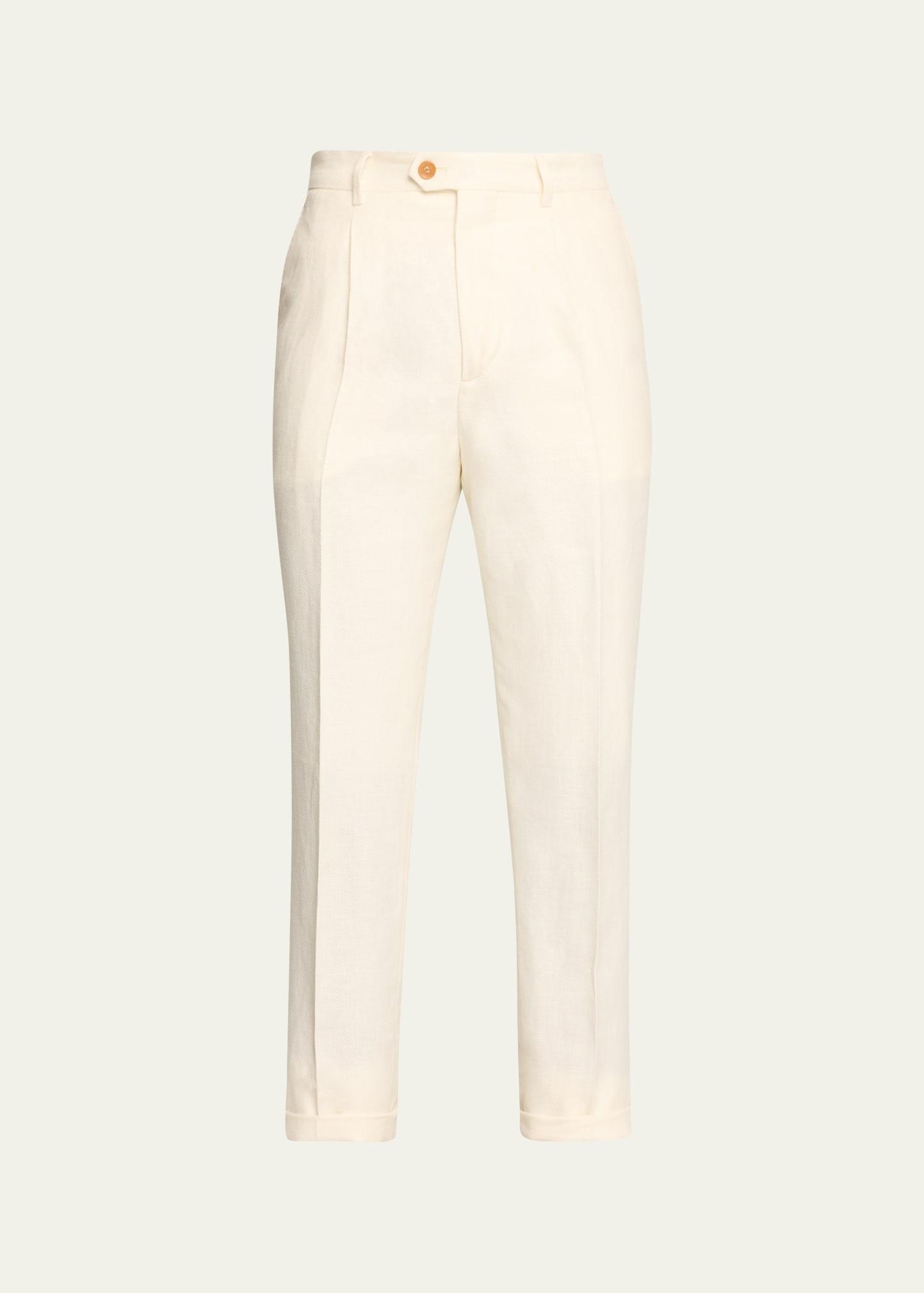 Mens Single-Pleated Trousers Product Image