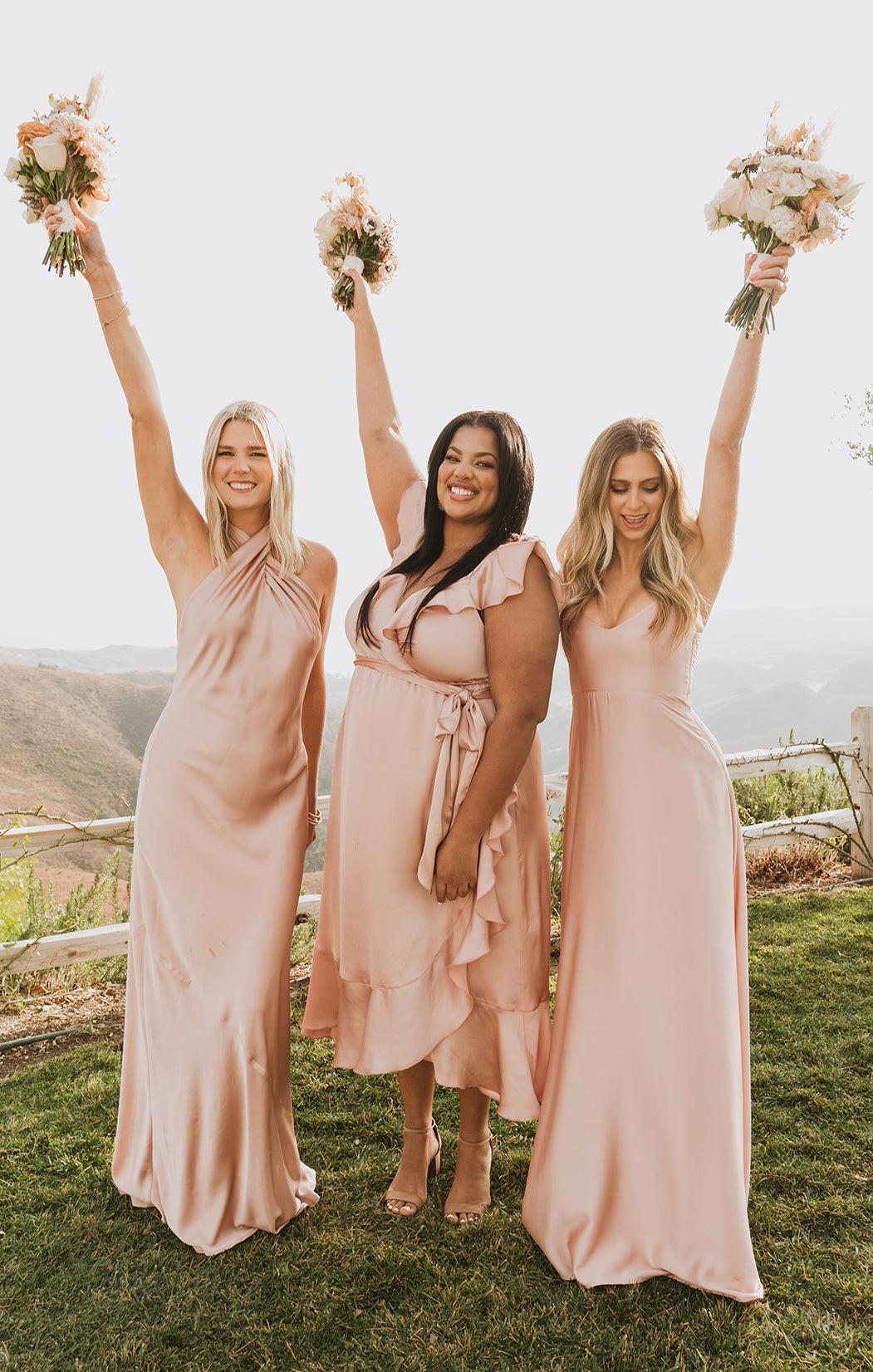 Faith Maxi Dress ~ Rose Gold Luxe Satin Product Image