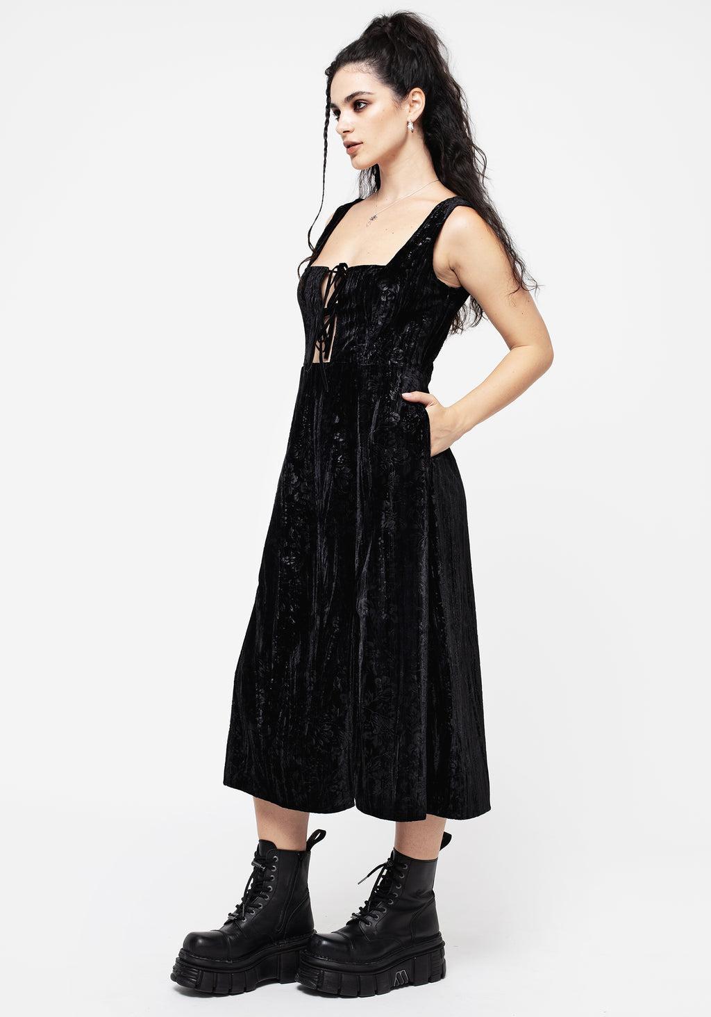 Maggie Tie Front Apron Midi Dress Product Image