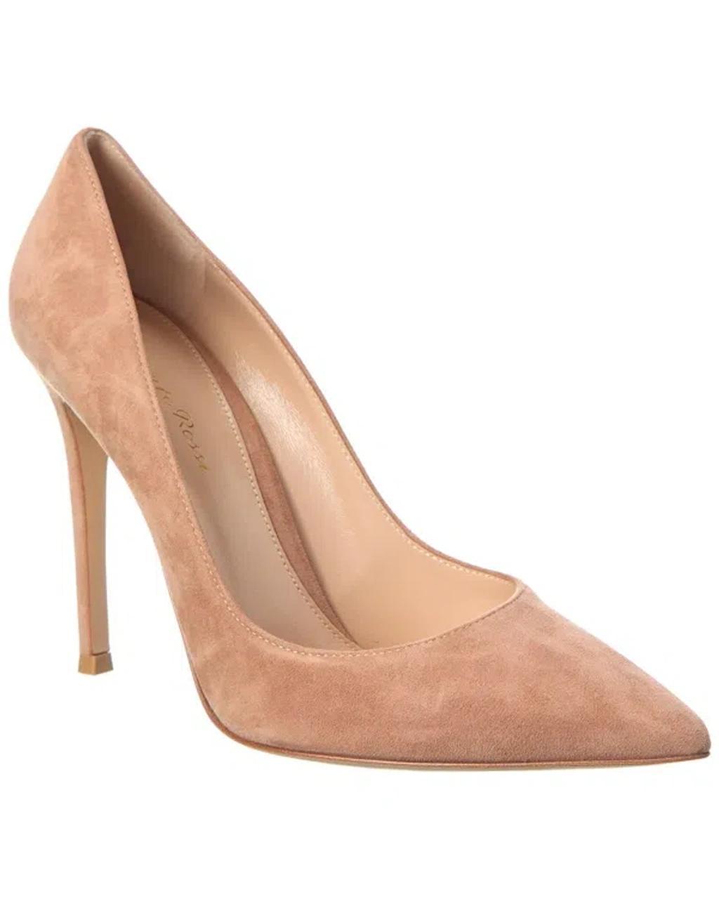 Gianvito 85 Suede Point-toe High-heel Pumps In Brown Product Image