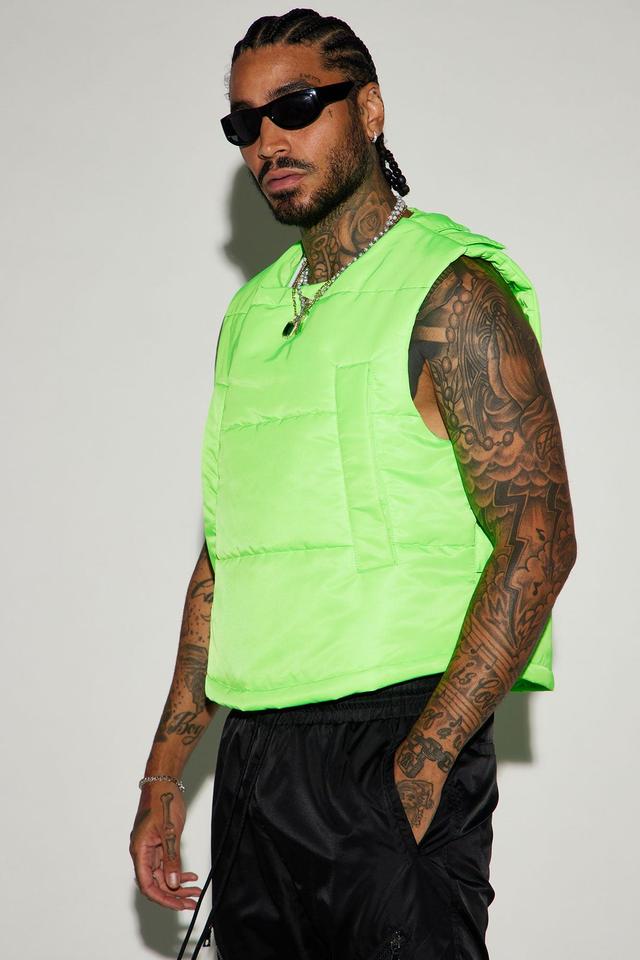 Detroit Velcro Puffer Vest - Lime Product Image