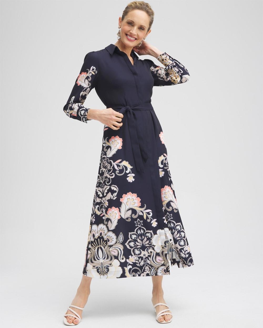 Chico's Women's Floral Maxi Shirt Dress Product Image