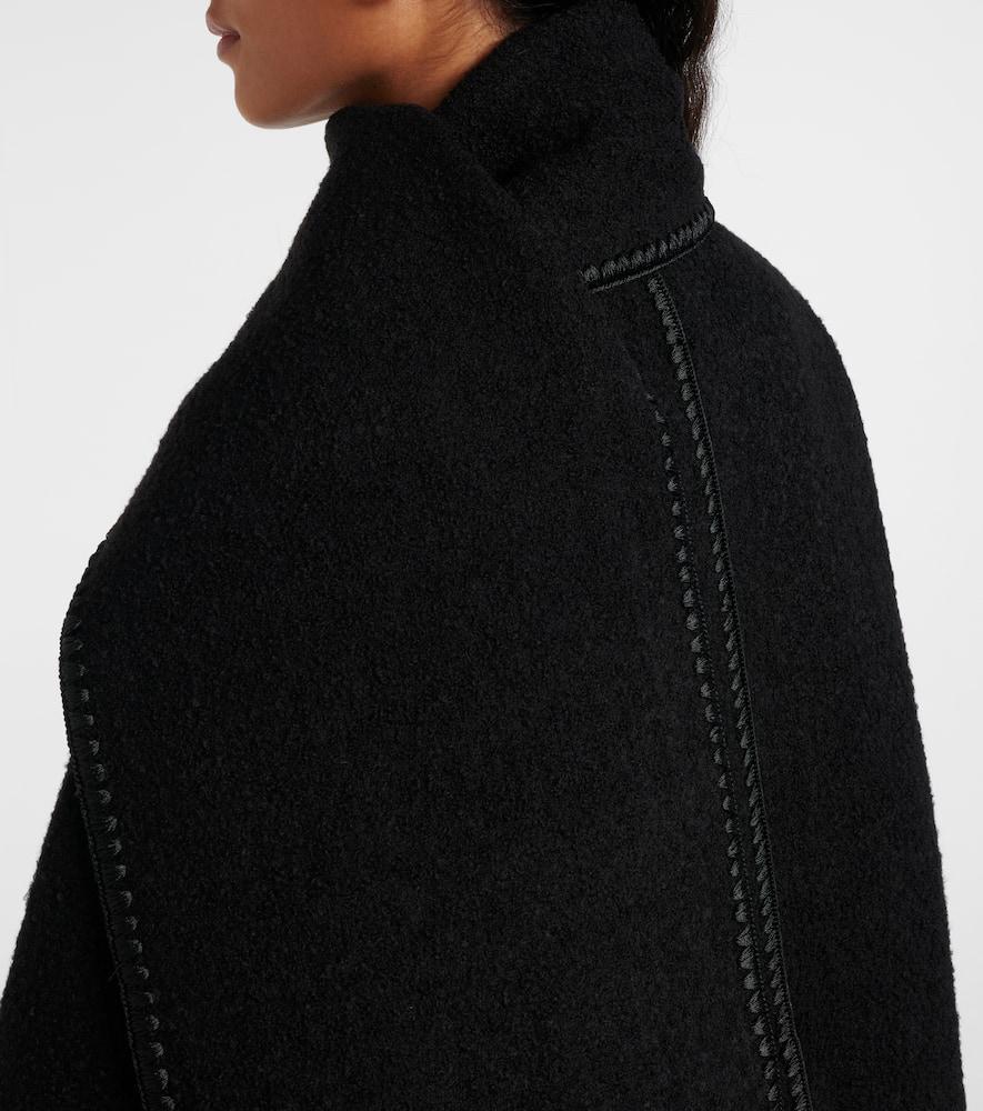 TOTÊME Embroidered Scarf Coat Black Product Image