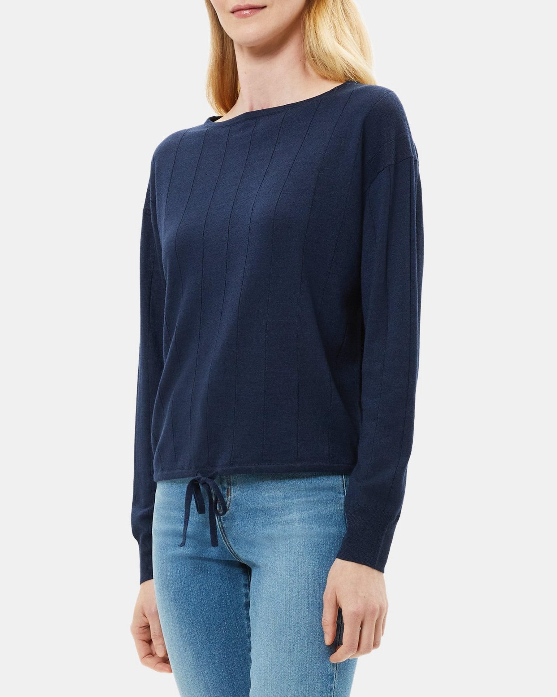 Drawstring Sweater in Wool-Linen Product Image