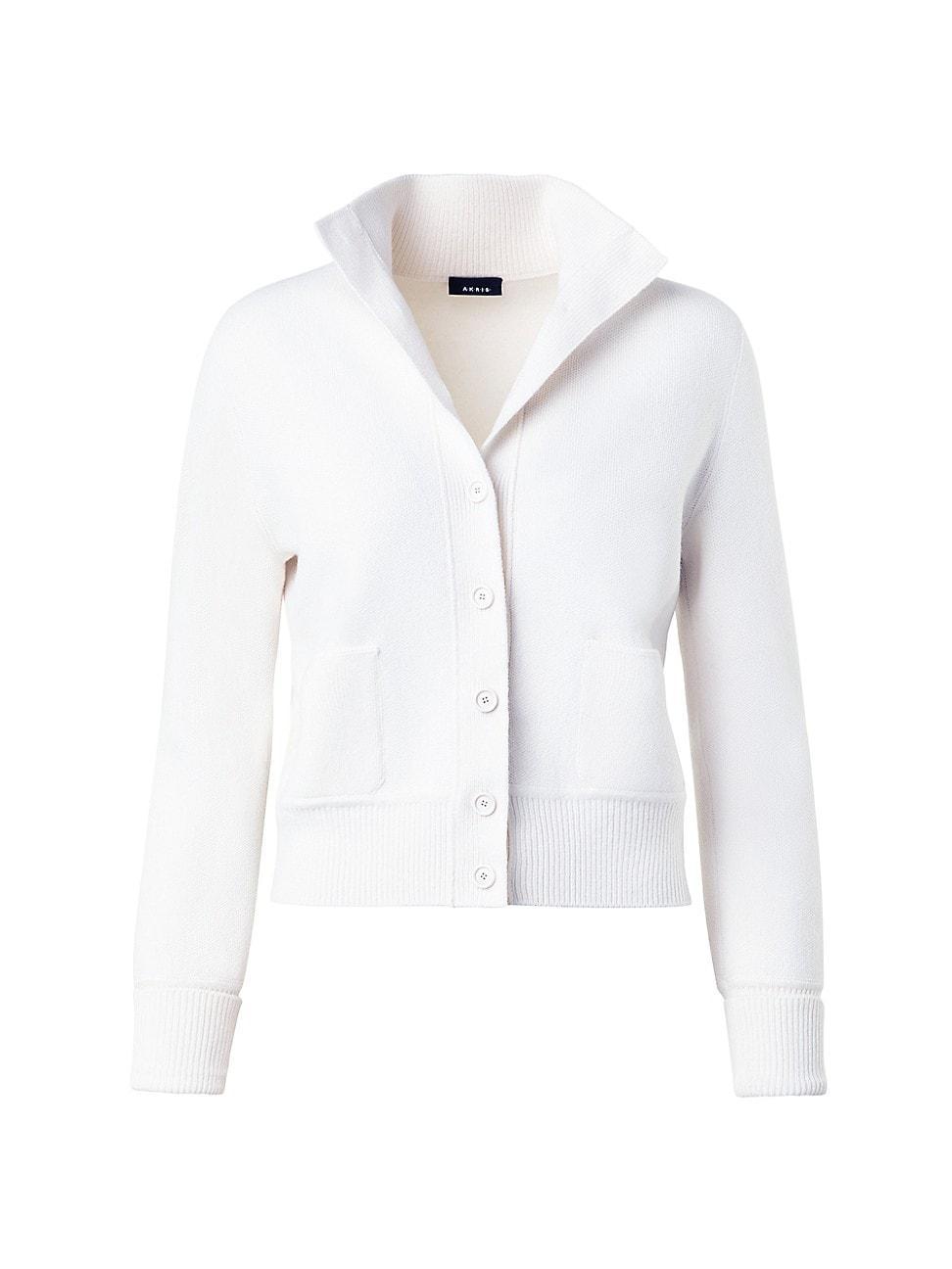 Womens Cashmere Piqu Cardigan Product Image