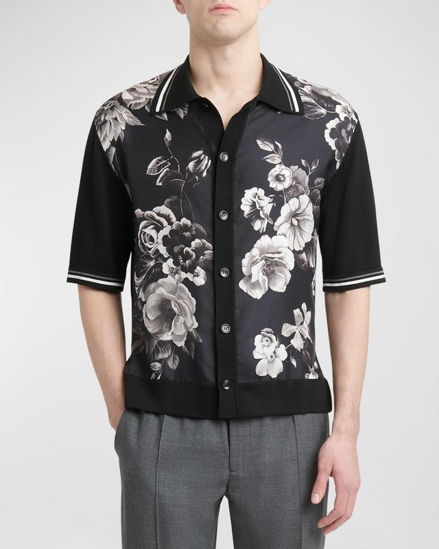 Men's Twill Floral Button-Down Shirt Product Image