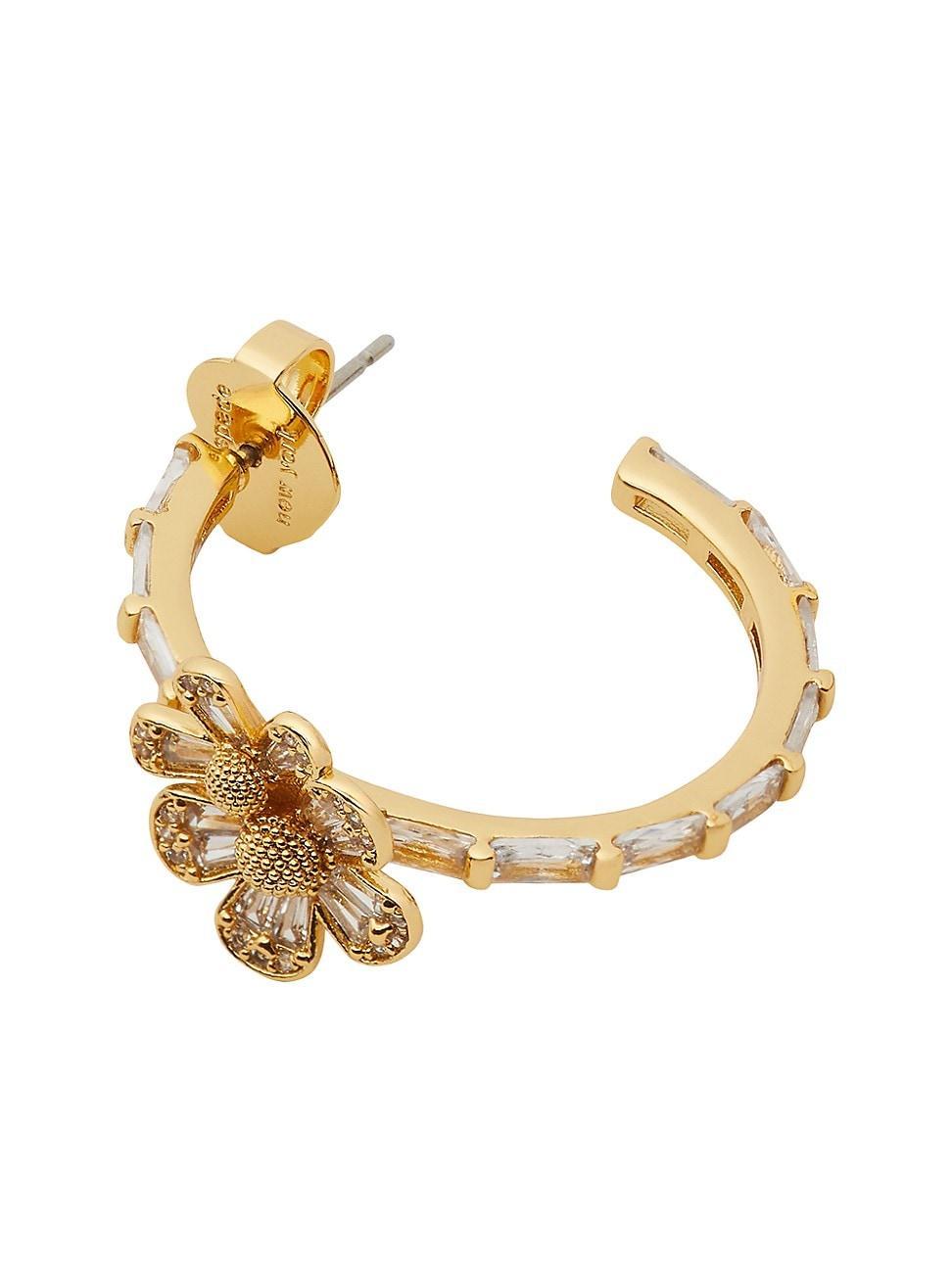 Womens Fleurette Goldtone &Cubic Zirconia Hoop Earrings Product Image