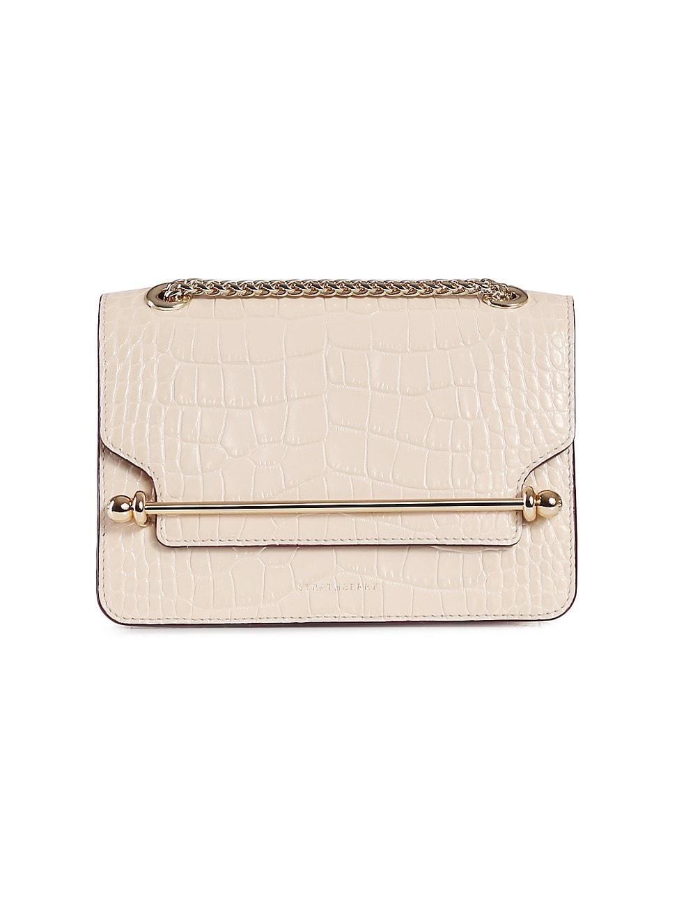 Womens Mini East/West Croc-Embossed Leather Shoulder Bag Product Image